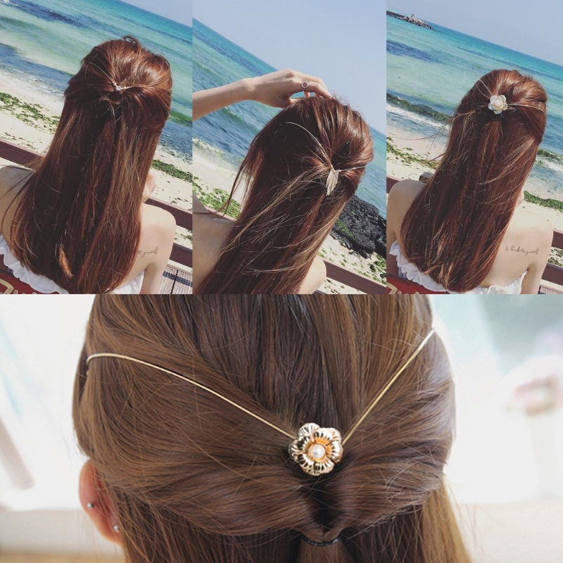 Women Hair Band Bowknot Hairband Wedding  Faux Pearl Crystal - 4