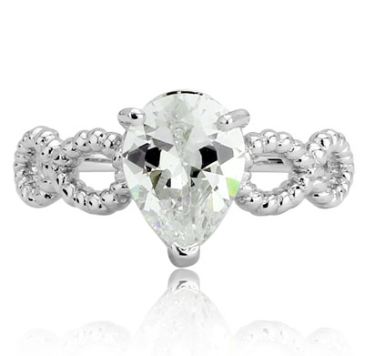18K White Gold Filled CZ Ring