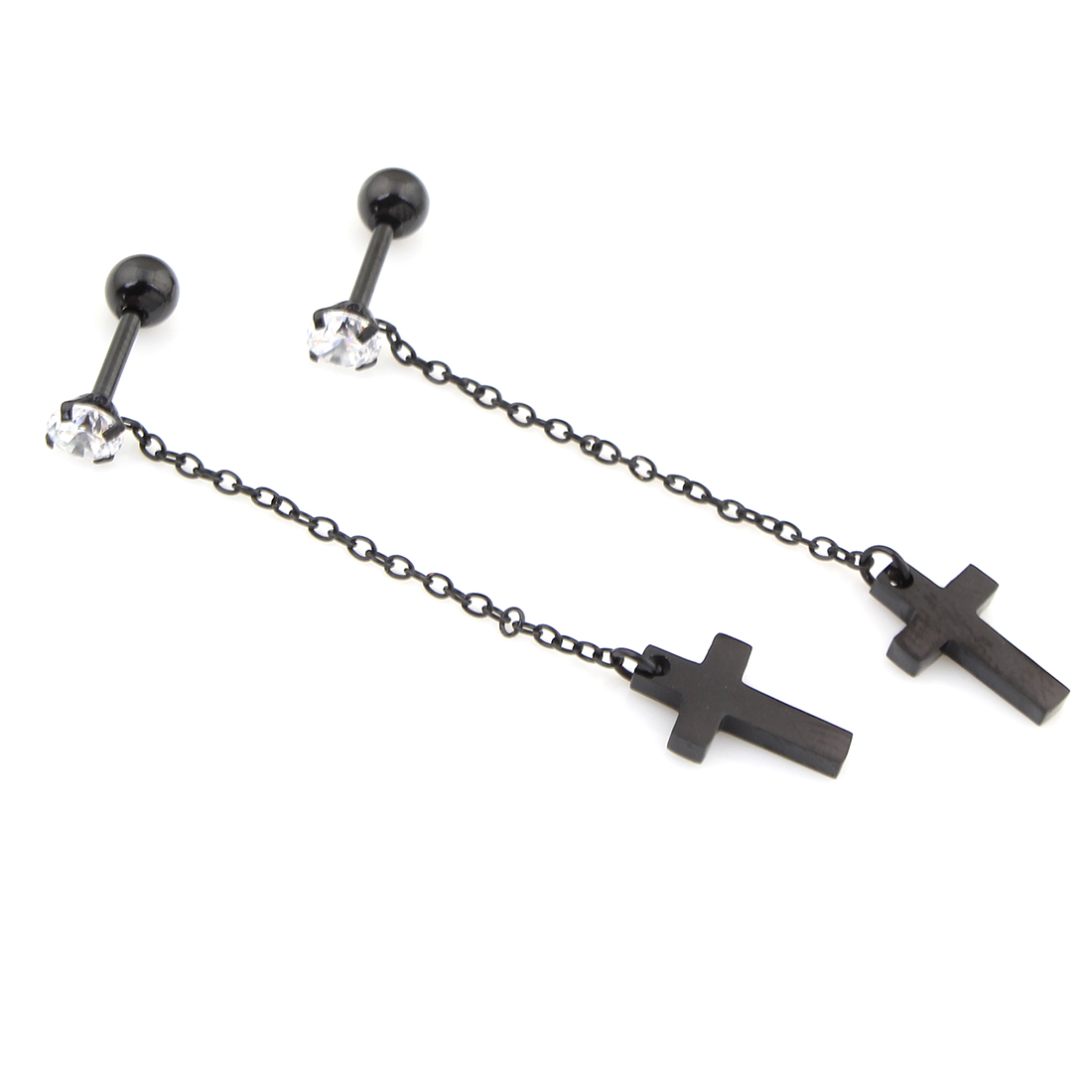  Tragus Piercing  Örhänge CZ kors hängande 1st - 5