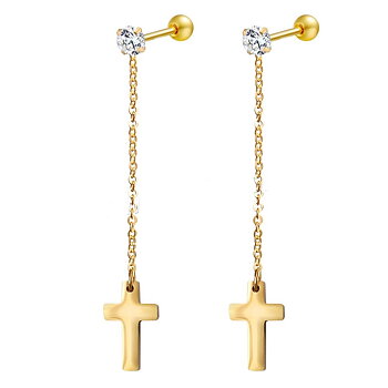  Tragus Piercing  Örhänge CZ kors hängande 1st