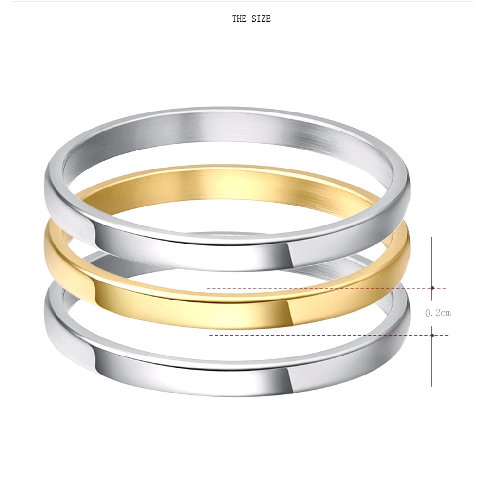 Rostfritt stål ring Förlovningring 3 st / set - 2