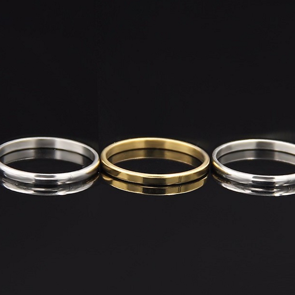 Rostfritt stål ring Förlovningring 3 st / set - 4
