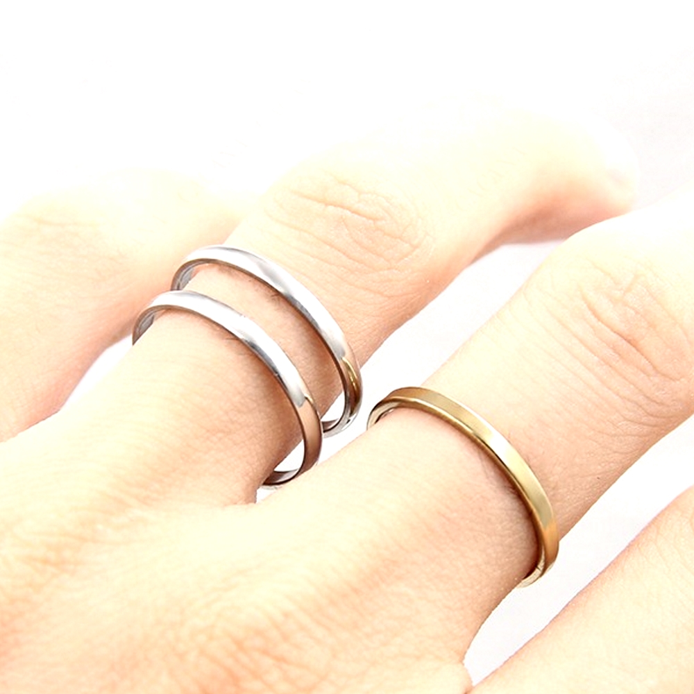 Rostfritt stål ring Förlovningring 3 st / set - 6