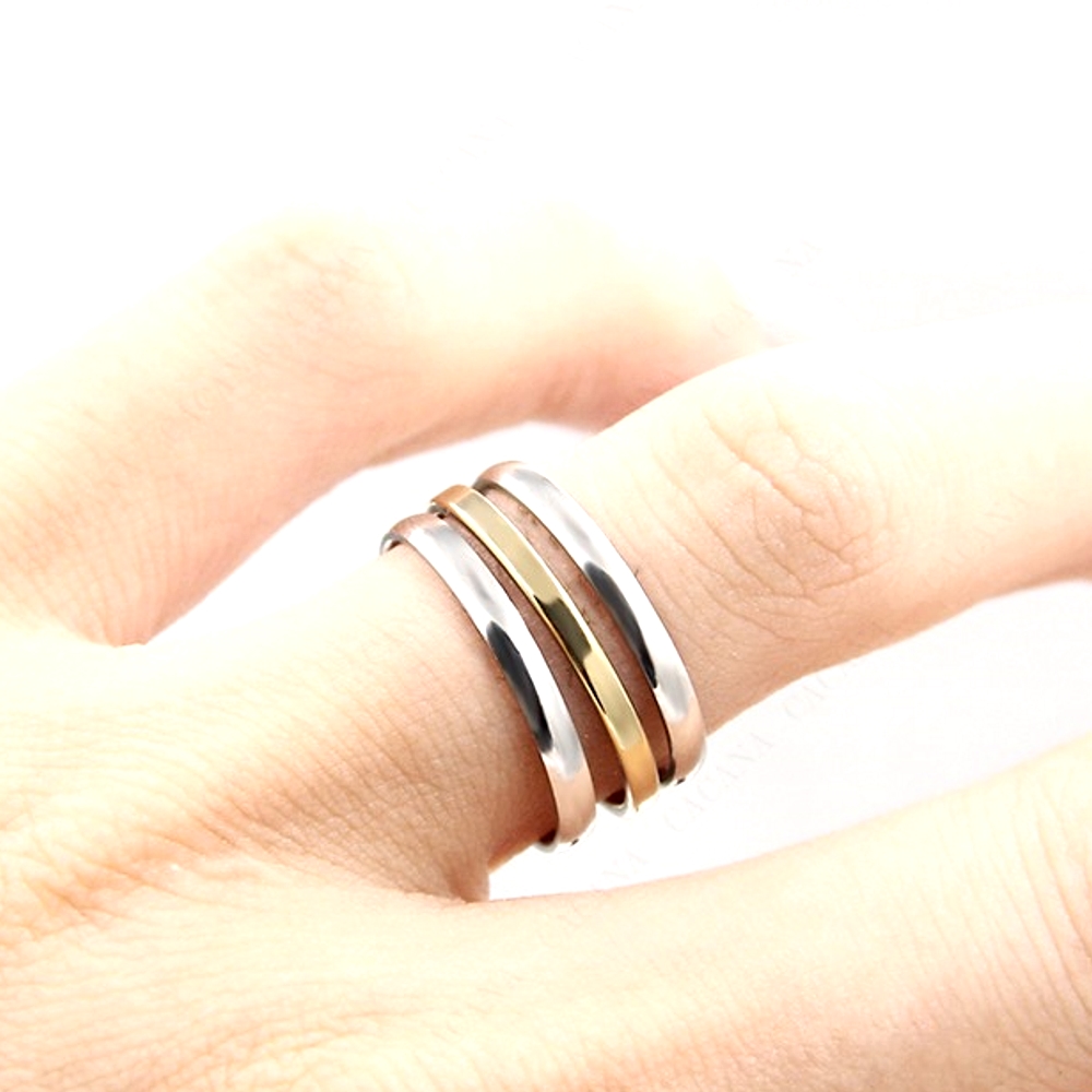 Rostfritt stål ring Förlovningring 3 st / set - 3