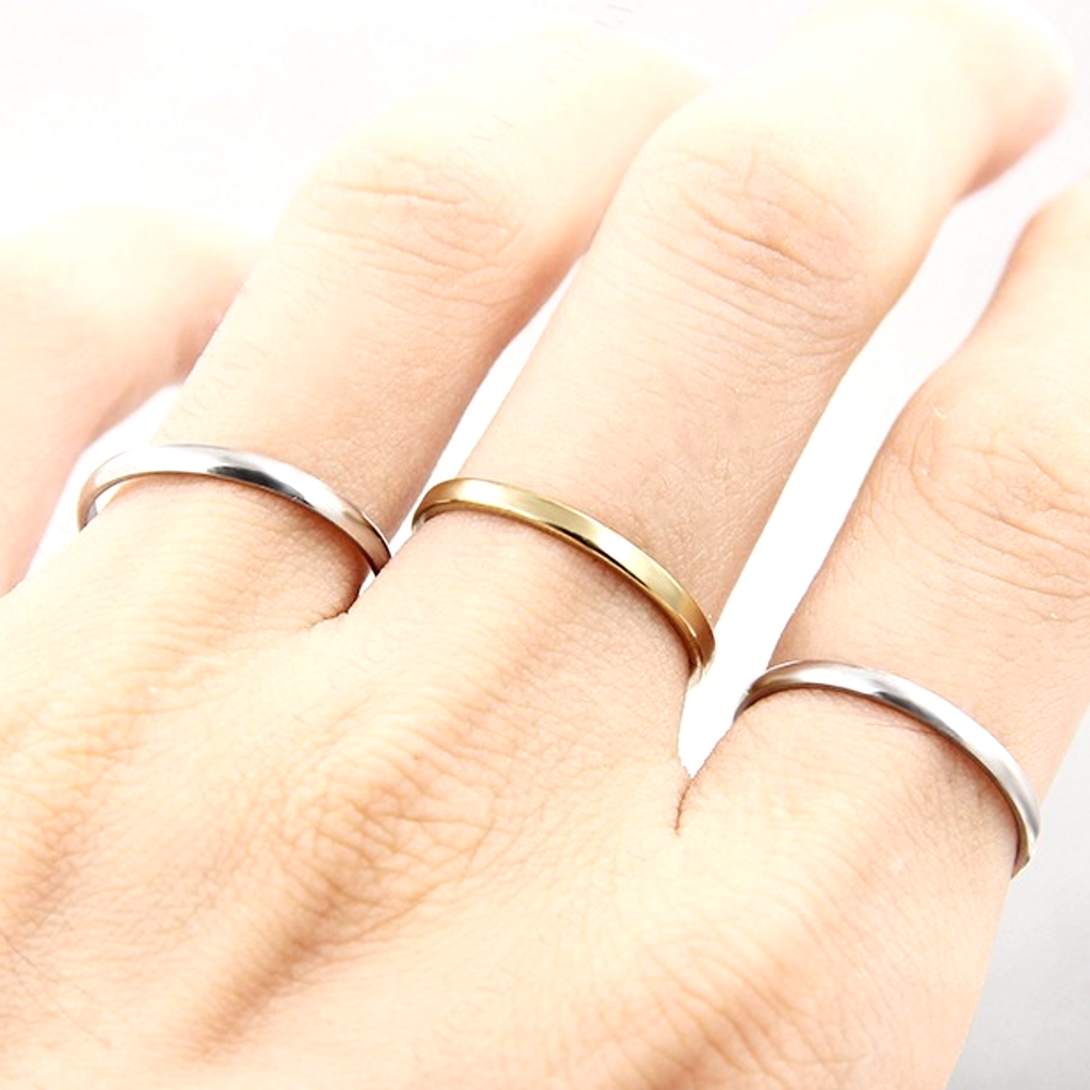 Rostfritt stål ring Förlovningring 3 st / set - 5