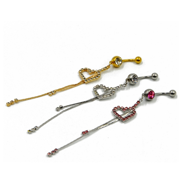 Navel Belly Button Ring Body Piercing 316l Steel crystal 