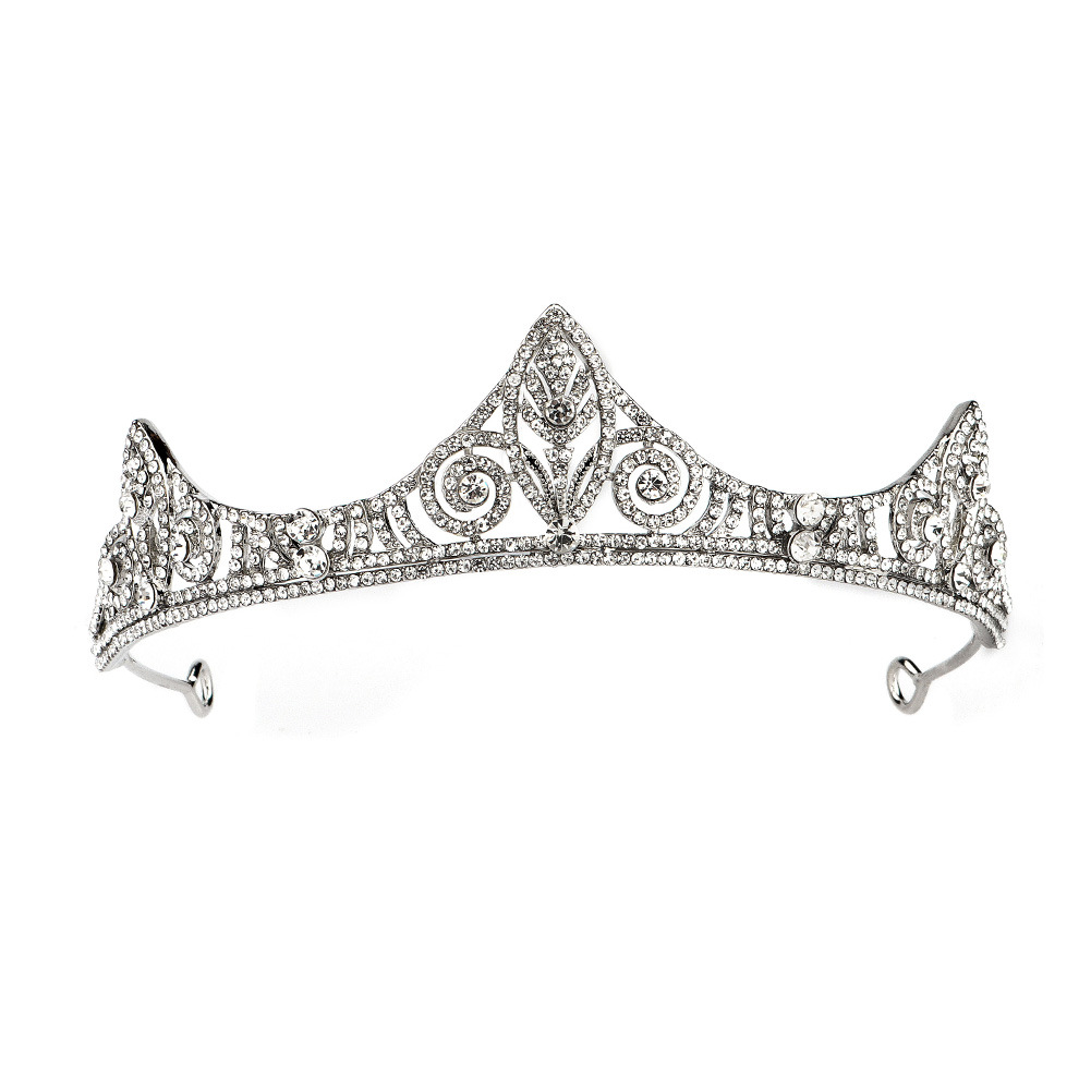 Kristall bröllop hår krona tiara