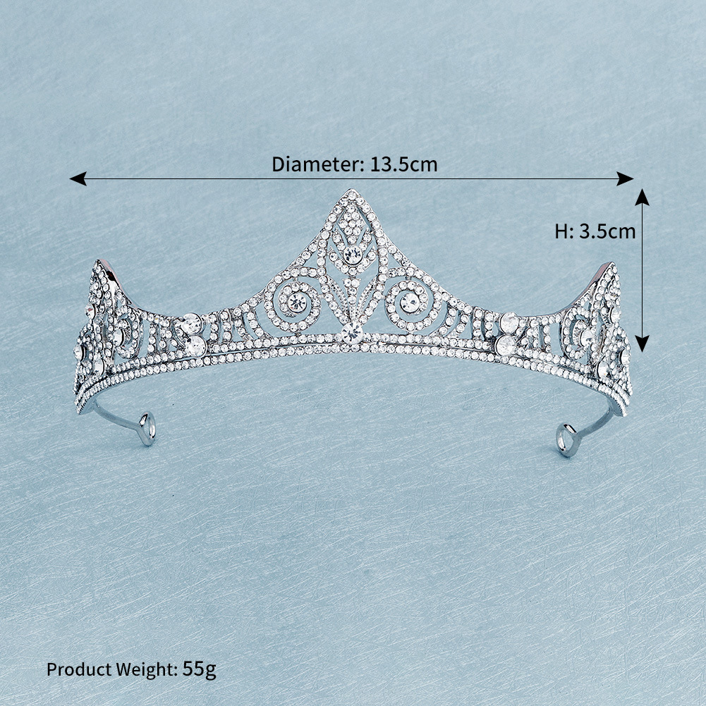 Kristall bröllop hår krona tiara - 3