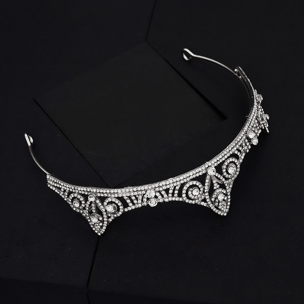 Kristall bröllop hår krona tiara - 5