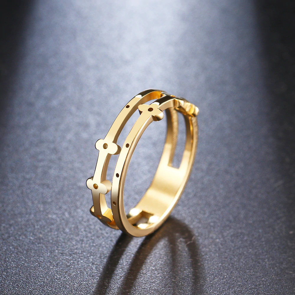 Rostfritt stål ring GULD, SILVER - 3