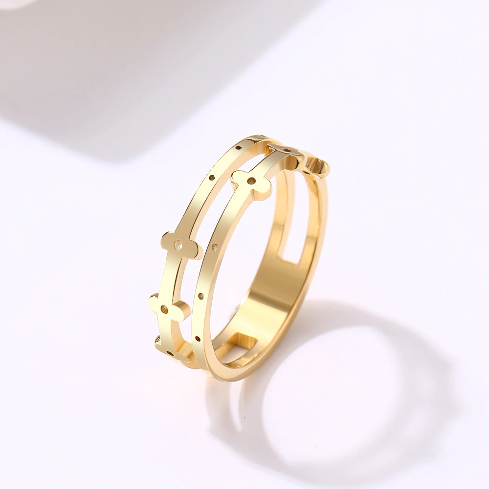 Rostfritt stål ring GULD, SILVER