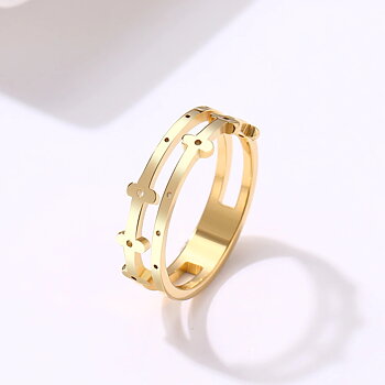 Rostfritt stål ring GULD, SILVER