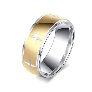 Stainless Steel Ring Gold Plated