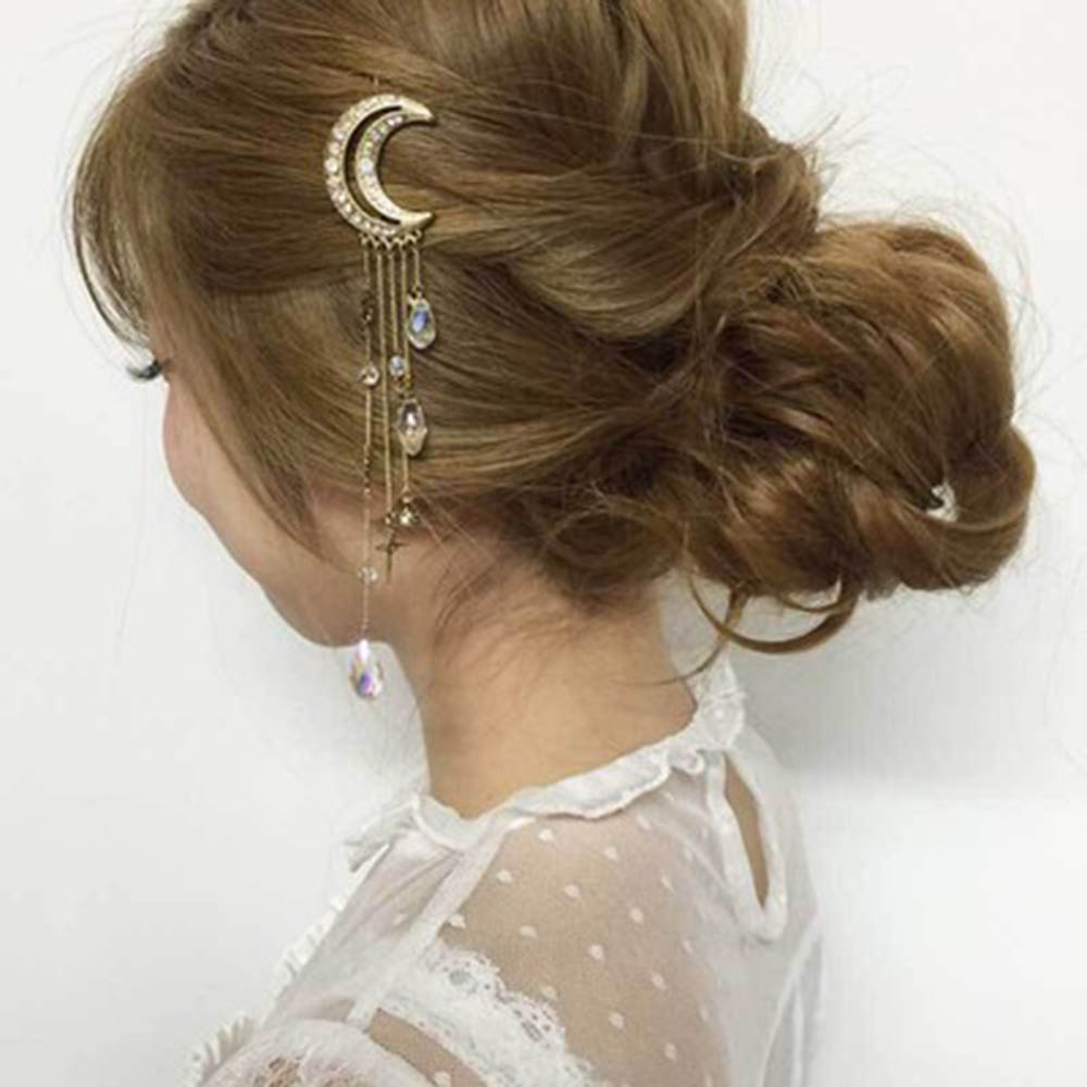 Bridal Pearl Flower Crystal Hair Pin - 2