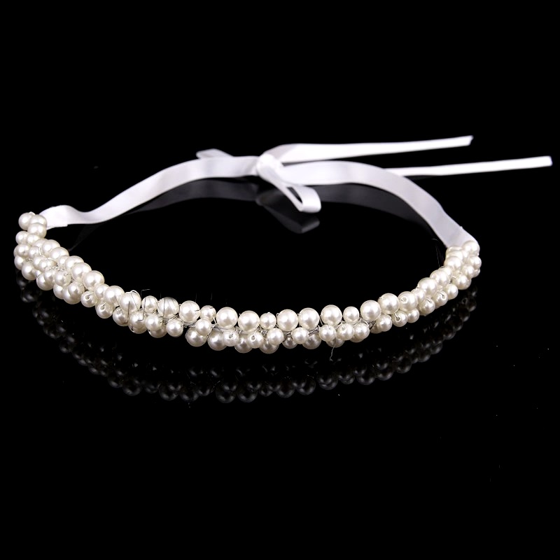 Women Hair Band Bowknot Hairband Wedding  Faux Pearl  - 2