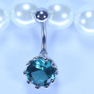 Bright CZ Diamond Flower Nipple Ring G23 Titanium Belly Button Rings - 5