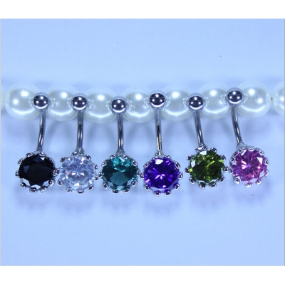 Bright CZ Diamond Flower Nipple Ring G23 Titanium Belly Button Rings