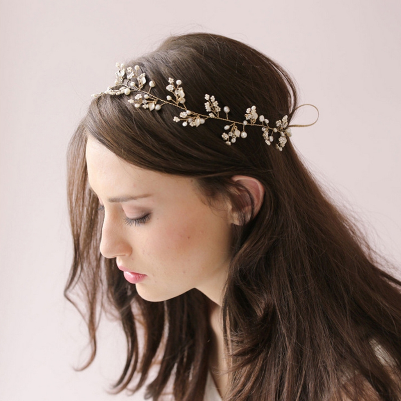 Women Hair Band Bowknot Hairband Wedding  Faux Pearl Crystal  - 6