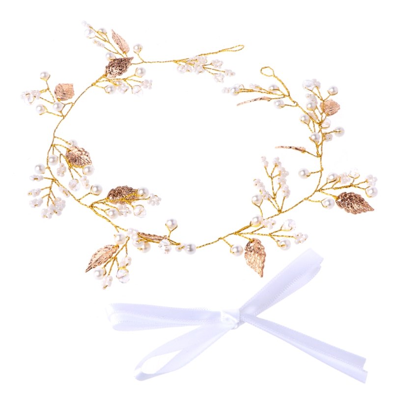 Women Hair Band Bowknot Hairband Wedding  Faux Pearl Crystal 