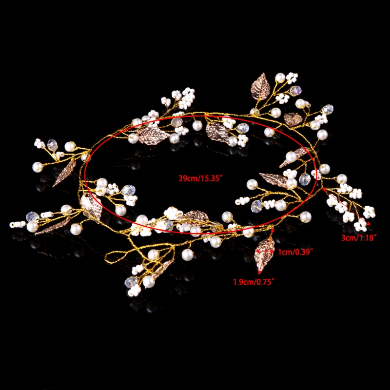 Women Hair Band Bowknot Hairband Wedding  Faux Pearl Crystal  - 3