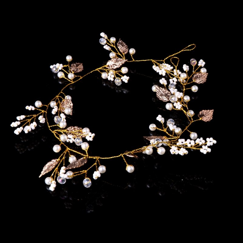 Women Hair Band Bowknot Hairband Wedding  Faux Pearl Crystal  - 7