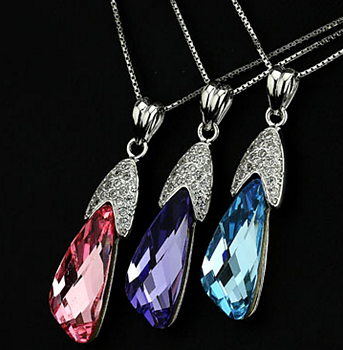 925 SILVER filled HALSBAND Österrikiska Kristall