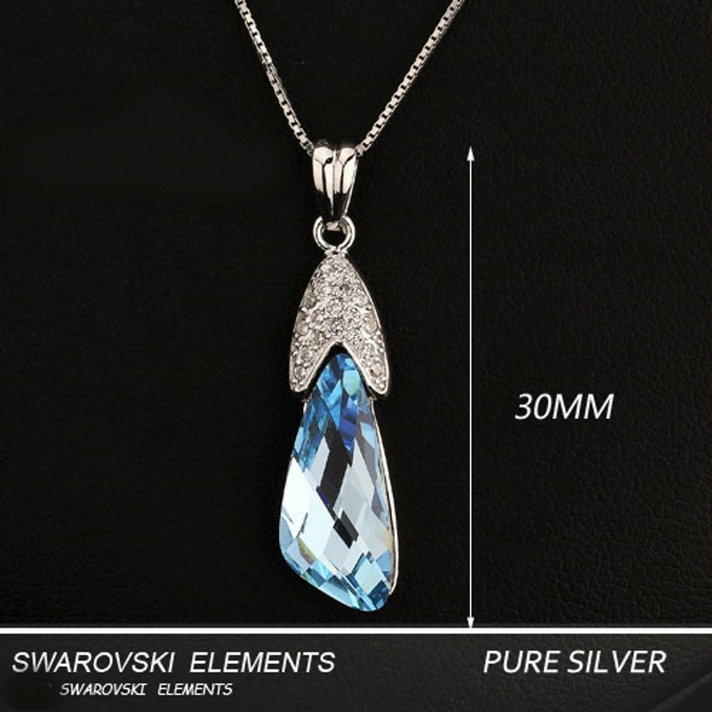925 SILVER filled HALSBAND Österrikiska Kristall - 3