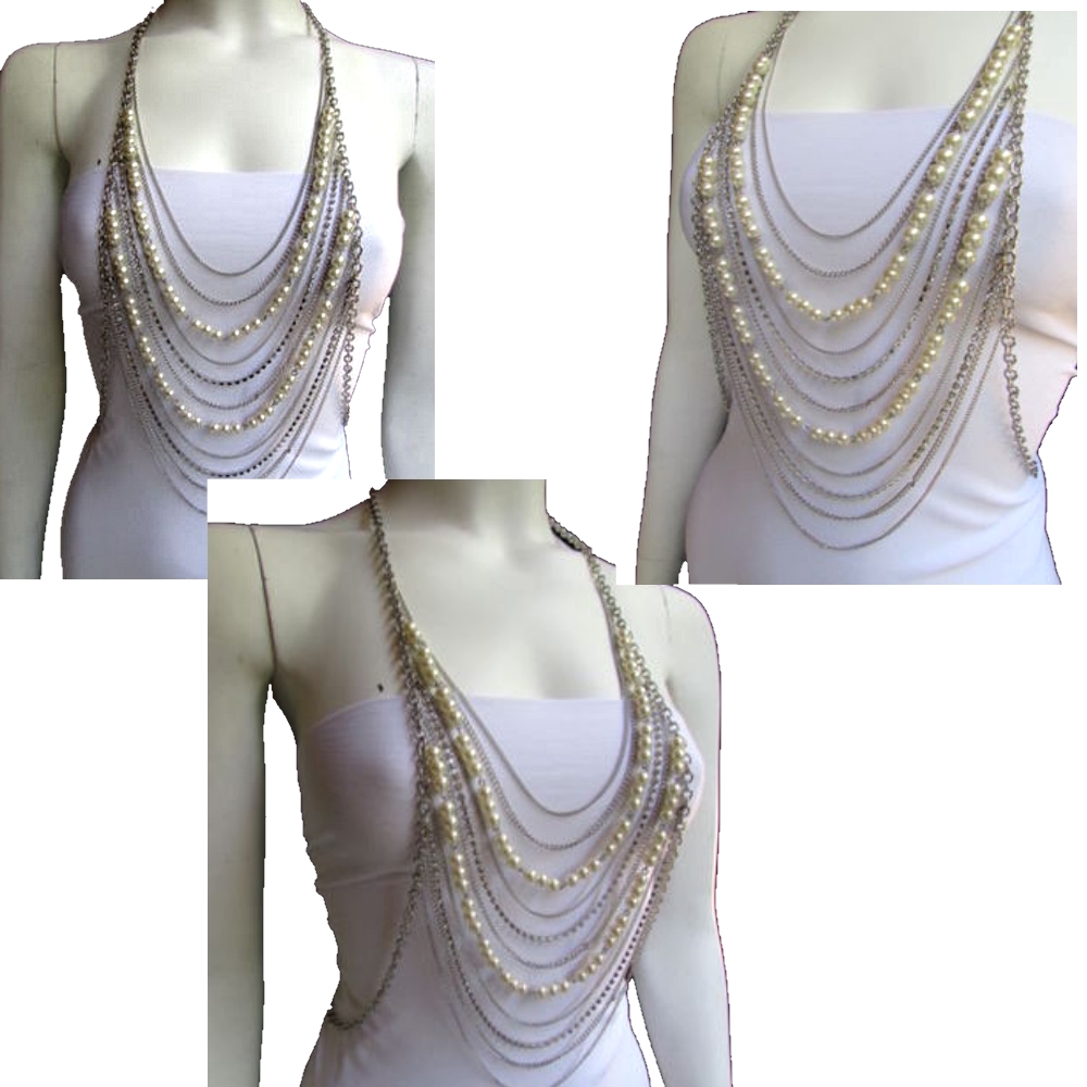 Wedding Necklace Body Chain Pearl