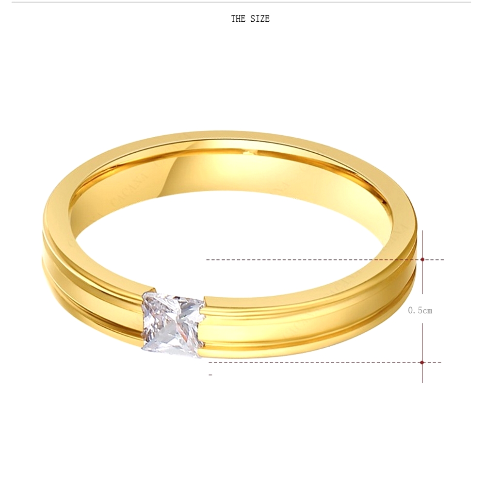 Stainless Steel Ring gold plated - 2