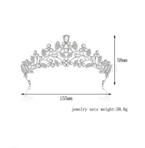 Kristall bröllop hår krona tiara - 2