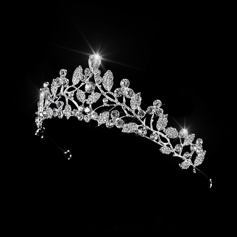 Kristall bröllop hår krona tiara - 6