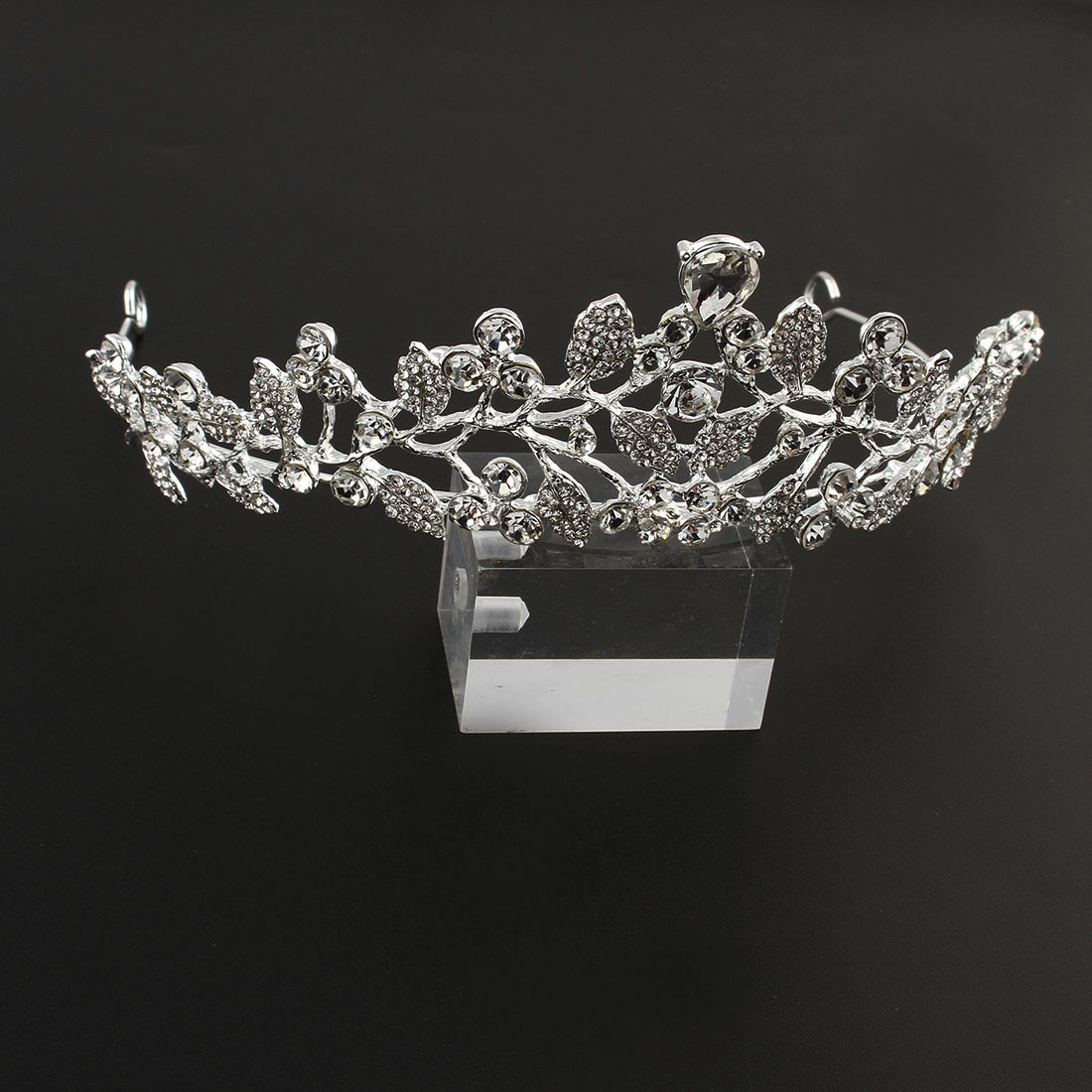 Kristall bröllop hår krona tiara - 3