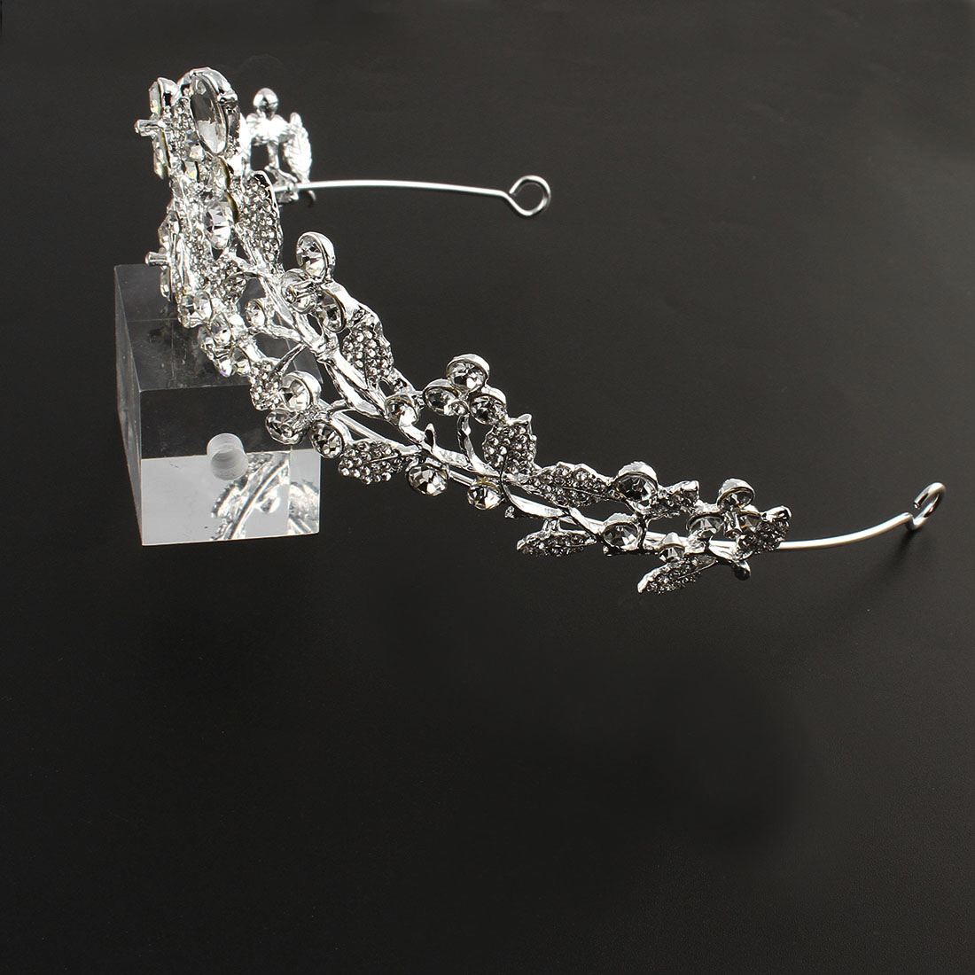 Kristall bröllop hår krona tiara - 4