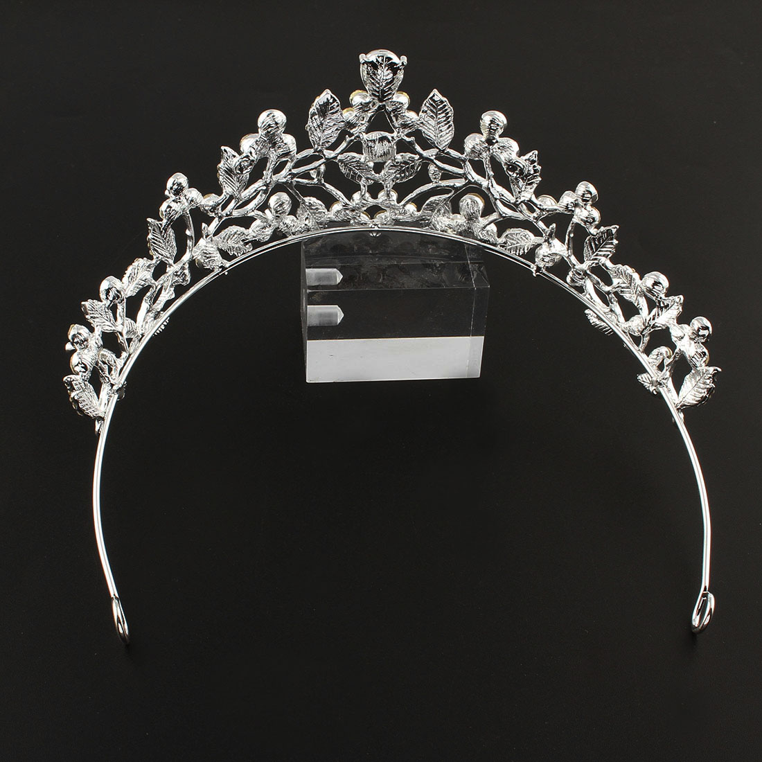 Kristall bröllop hår krona tiara - 5