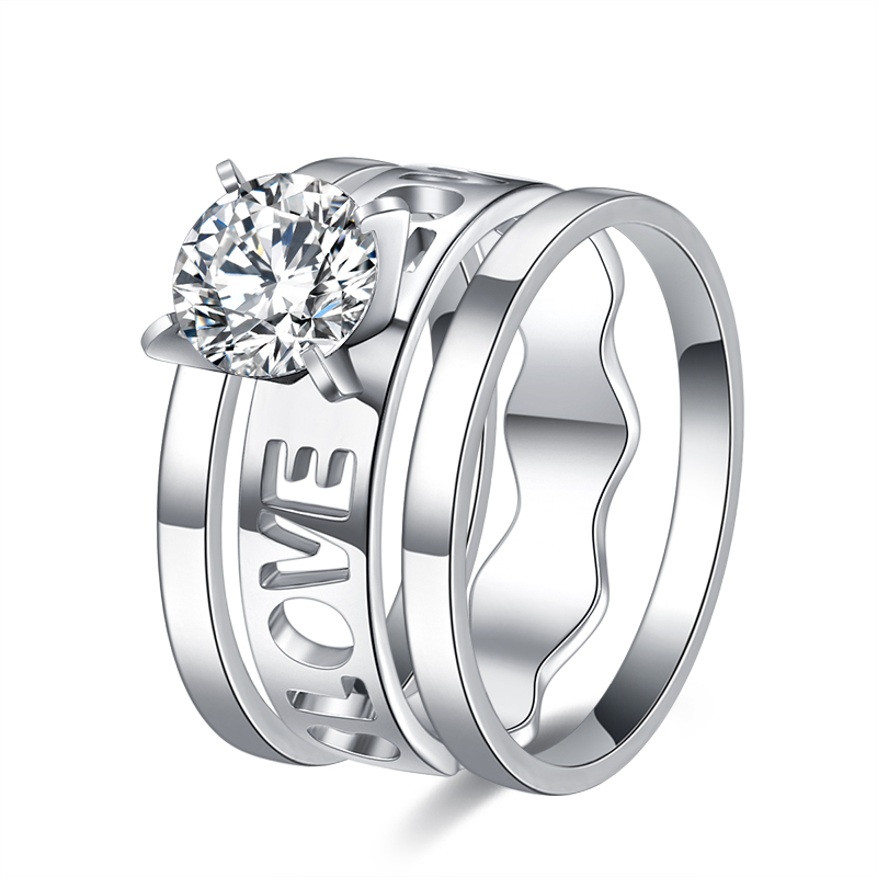 Rostfritt stål ring Love set