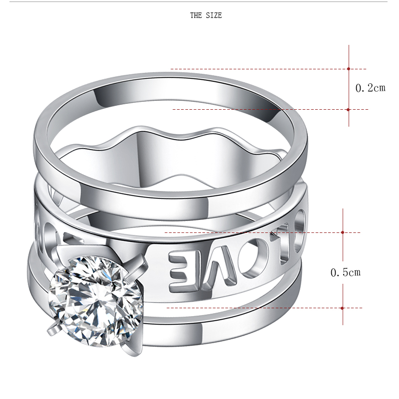 Rostfritt stål ring Love set - 2
