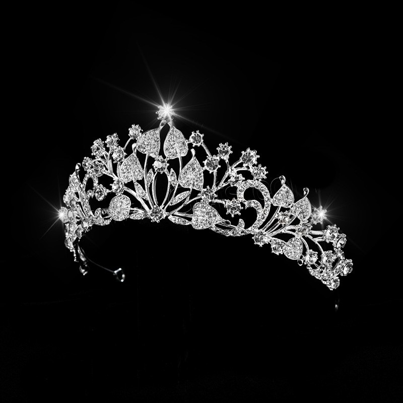 Kristall bröllop hår krona tiara - 3