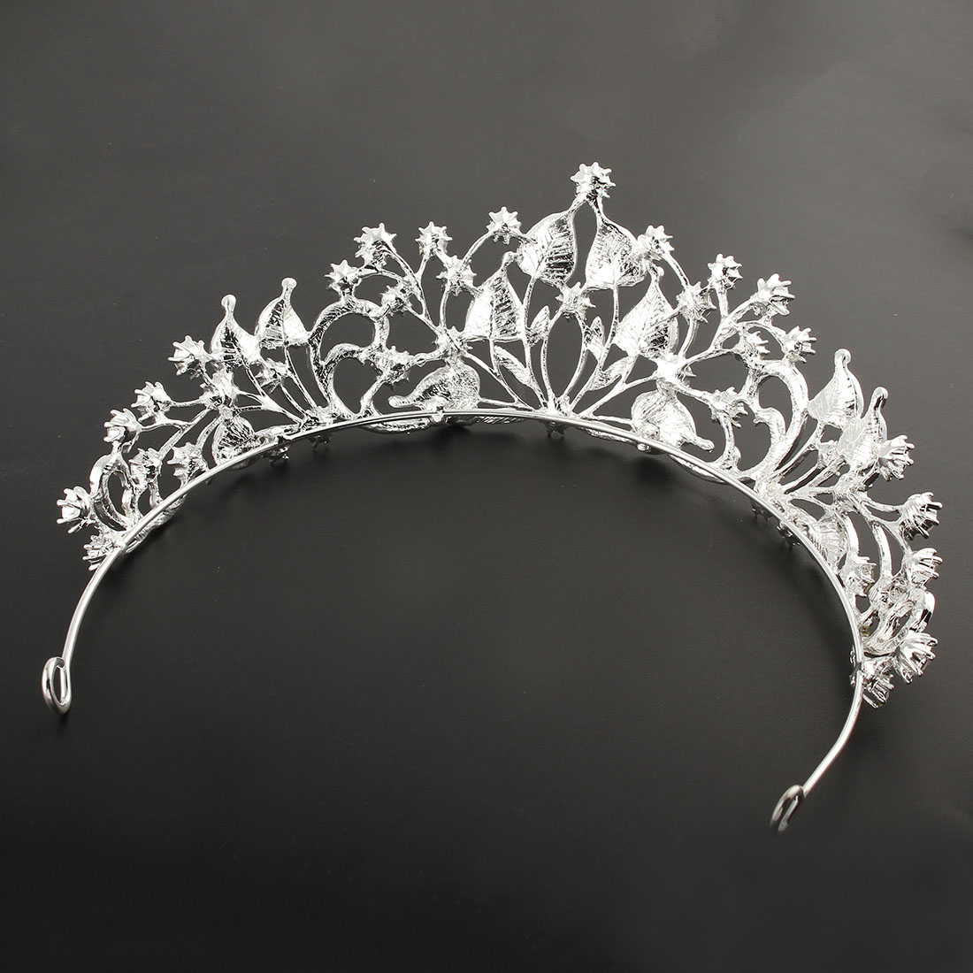 Kristall bröllop hår krona tiara - 5