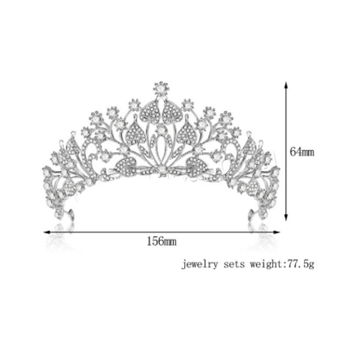 Kristall bröllop hår krona tiara - 2