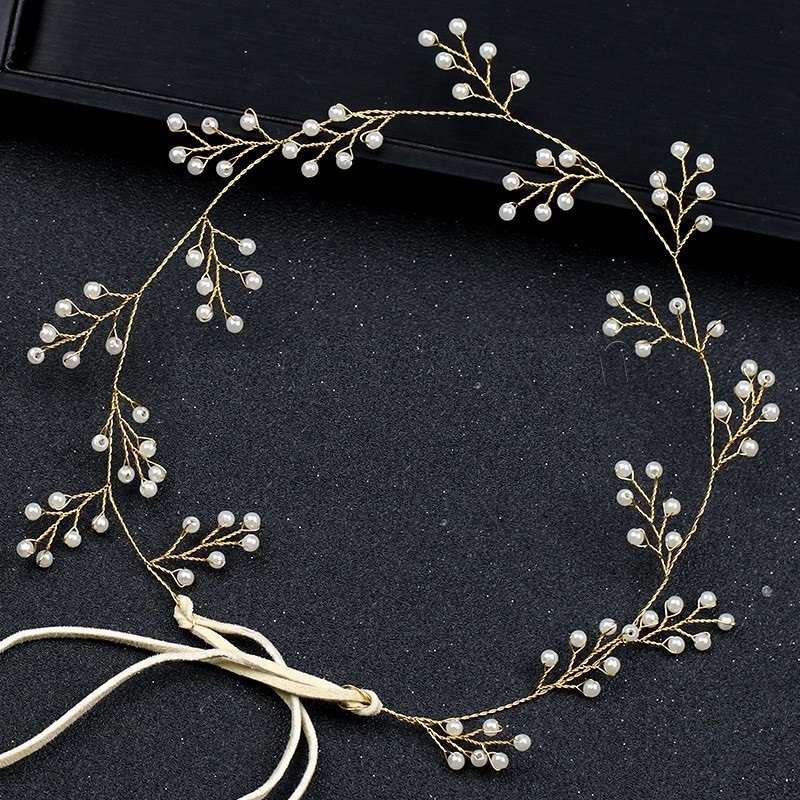 Kvinnor hårband  bröllop diadem pärla  - 3