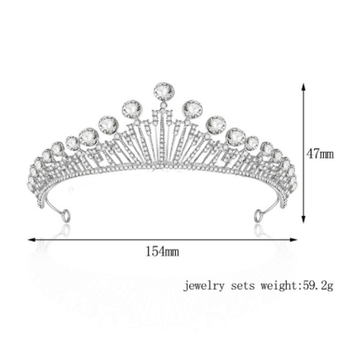 Kristall bröllop hår krona tiara - 2