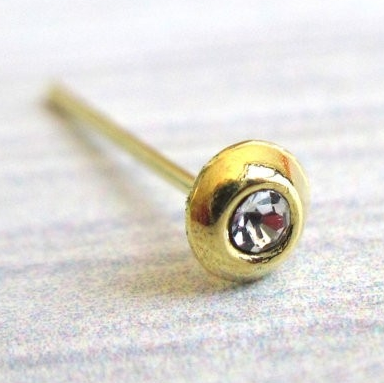 925 Sterling Silver guld näsa piercing