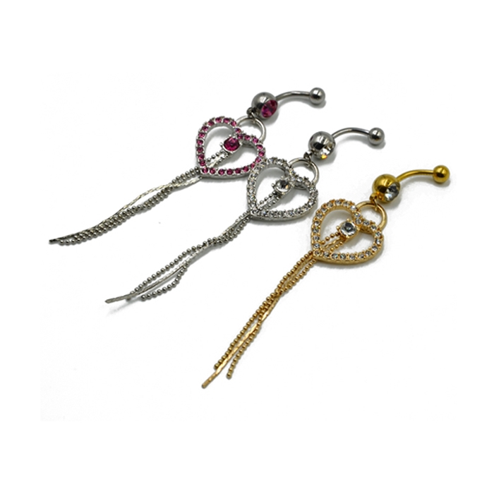 Navel Belly Button Ring Body Piercing 316l Steel crystal 