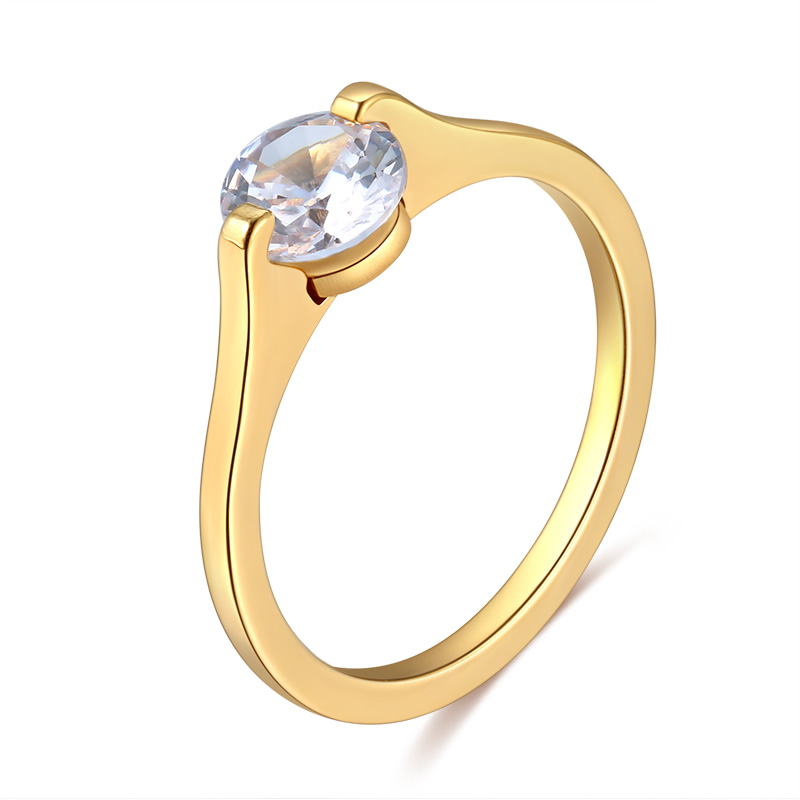 Rostfritt stål ring CZ