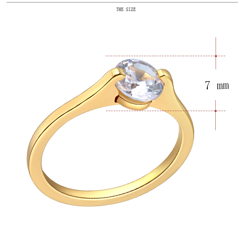 Rostfritt stål ring CZ - 2