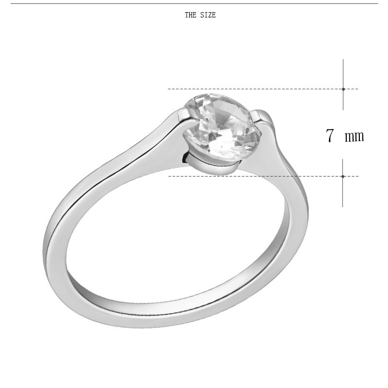 Rostfritt stål ring CZ - 2