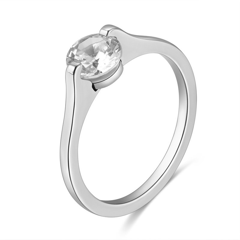 Rostfritt stål ring CZ