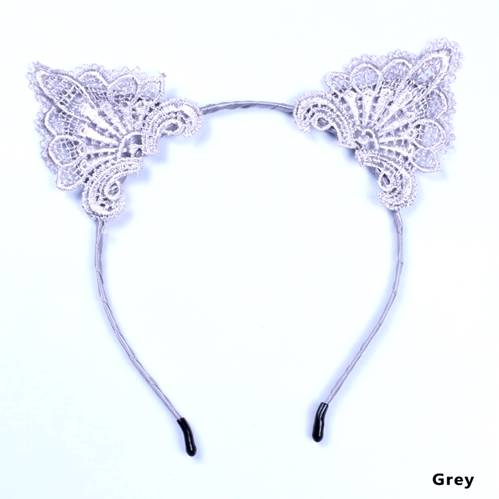 Sexy Lady Black Lace Cat Ears headband hair accessories - 5