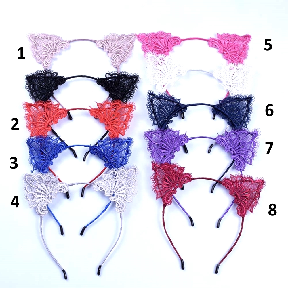 Sexy Lady Black Lace Cat Ears headband hair accessories - 2