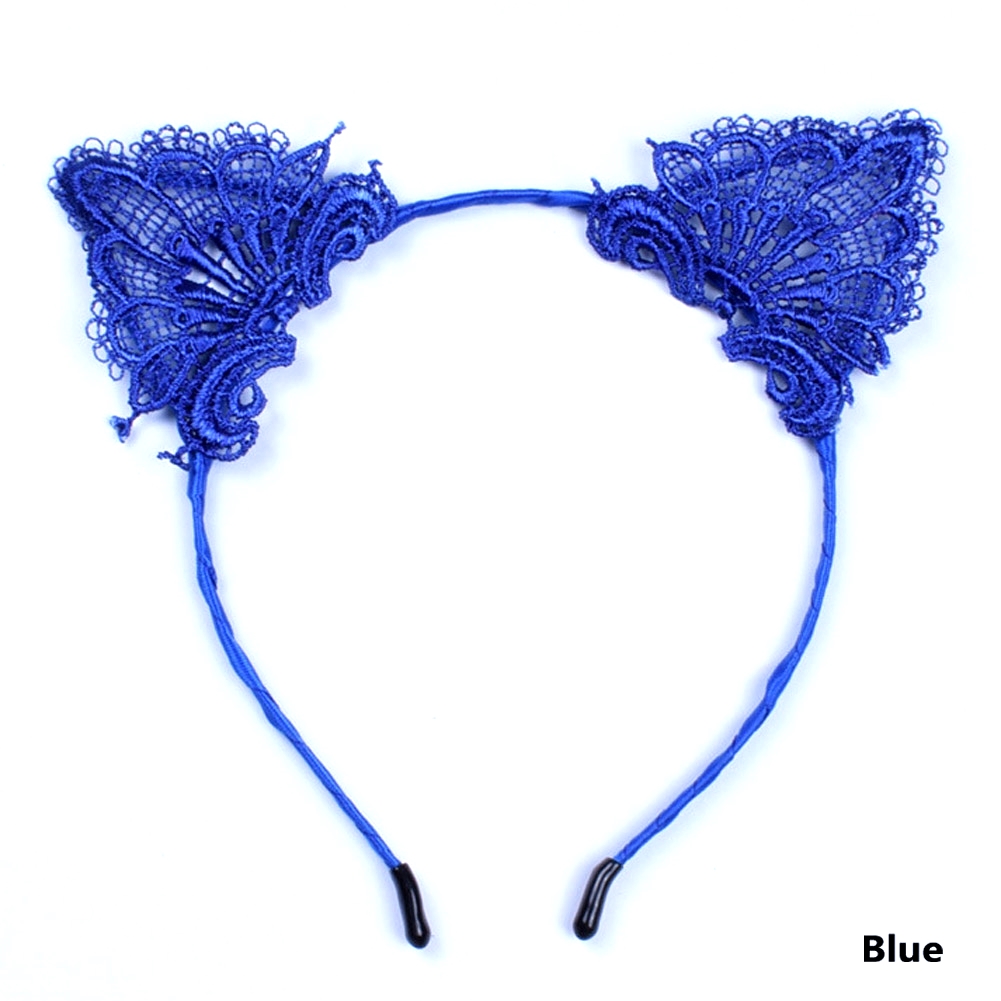 Sexy Lady Black Lace Cat Ears headband hair accessories - 4